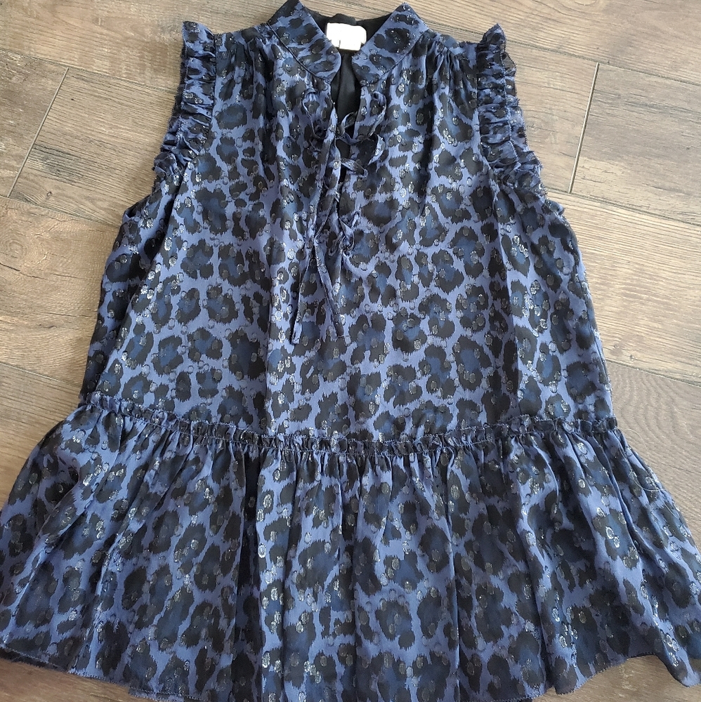 Kate Spade metallic leopard print top